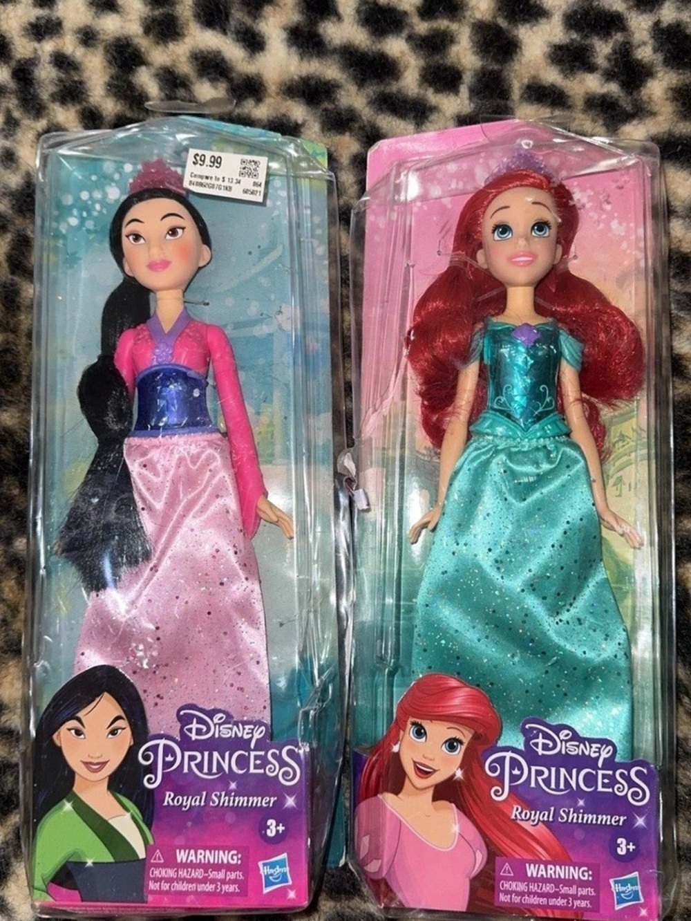 Disney Princess Royal Shimmer Mulan & Ariel Dolls NWT Pink & Green